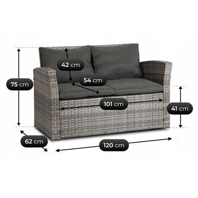 Комплект садових меблів MEBEL ELITE DOVER Сірий
