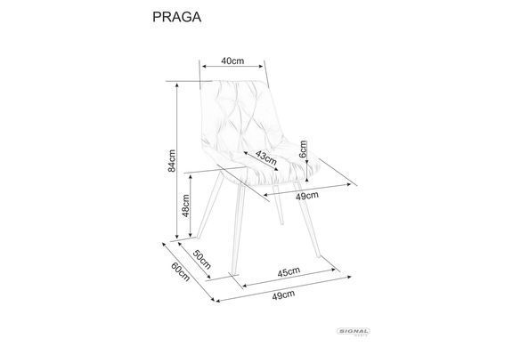 Стул Praga Velvet Серый SIGNAL