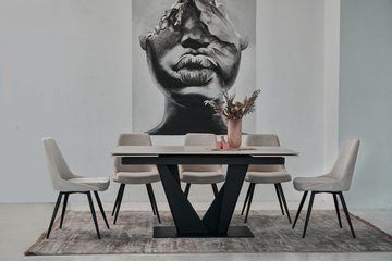 Стол раскладной ТМL-955 160(240)x90 см Крема Деликато Черный