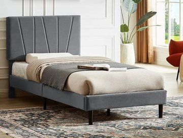 Кровать SAVANA Velvet Серый 90x200 SIGNAL