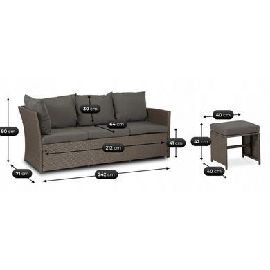 Комплект садовой мебели MEBEL ELITE GEORGIA Серый