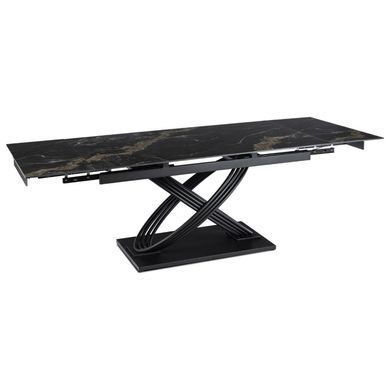 Розкладний обідній стіл MEBEL ELITE IBIZA 160(240)*90 см Marmur Чорний