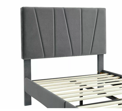 Кровать SAVANA Velvet Серый 90x200 SIGNAL