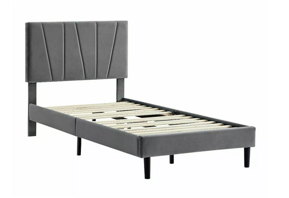 Кровать SAVANA Velvet Серый 90x200 SIGNAL