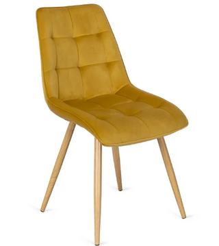 Стілець оксамитовий MEBEL ELITE RODRI Velvet Гірчиця / Натуральний
