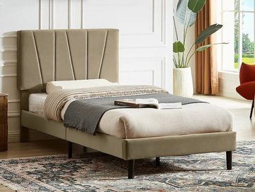 Кровать SAVANA Velvet Беж 90x200 SIGNAL