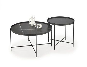 Комплект журнальних столиків JULIETA 79x79 см Чорний HALMAR