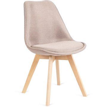 Стул MEBEL ELITE NEVEL Ткань Бежевый / Дуб