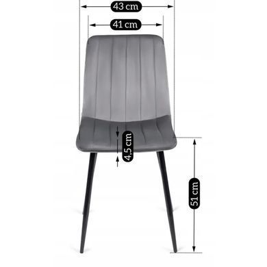 Стул бархатный MEBEL ELITE IBIS велюр Серый
