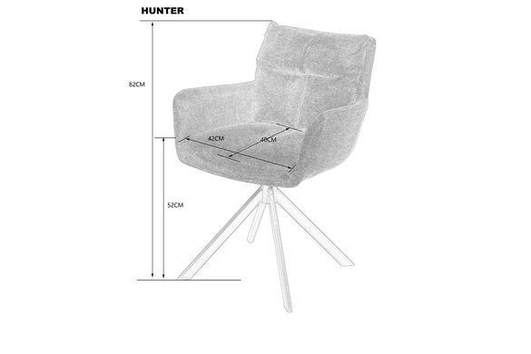 Стул HUNTER черный каркас/коричневый тк.