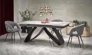 Стіл HILARIO 180(260)x90 см Білий Мармур HALMAR