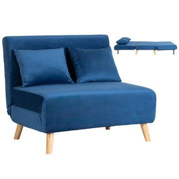 Диван раскладной MEBEL ELITE MARRY 2 Welur Синий