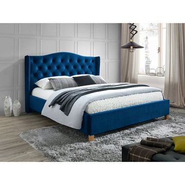 Ліжко Aspen velvet Синій 160х200 см SIGNAL