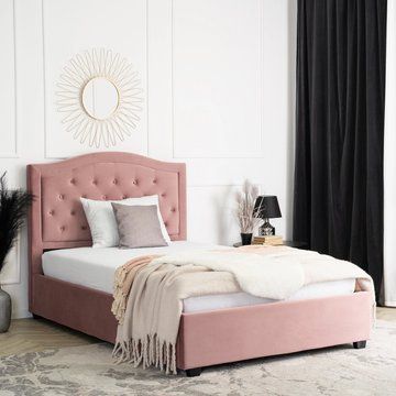 Кровать MEBEL ELITE APOLLO Welur 120x200 см Розовый
