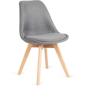 Стул MEBEL ELITE NEVEL Ткань Серый / Дуб