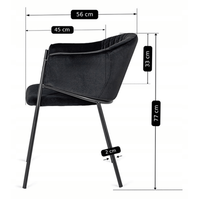 Крісло MEBEL ELITE INNES 2 Velvet Чорний