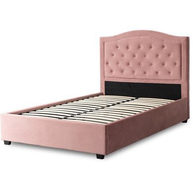 Ліжко MEBEL ELITE APOLLO Welur 120x200 см Рожевий