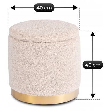 Пуф MEBEL ELITE Carnos Boucle Бежевый