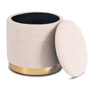 Пуф MEBEL ELITE Carnos Boucle Бежевый