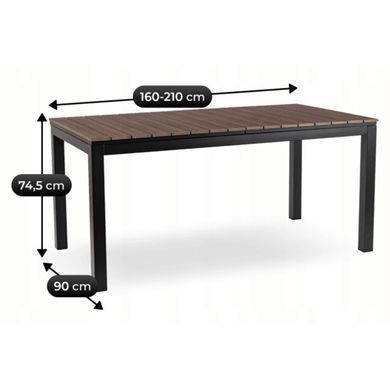 Раскладной садовый стол MEBEL ELITE ARGOS 160-210 см Орех