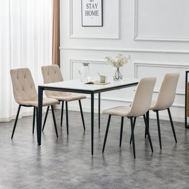 Стілець INTARSIO COREY чорний каркас/беж