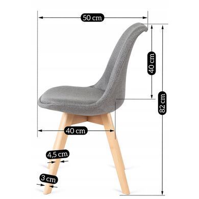 Стул MEBEL ELITE NEVEL Ткань Серый / Дуб