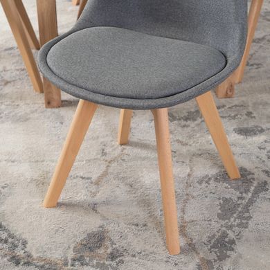 Стул MEBEL ELITE NEVEL Ткань Серый / Дуб