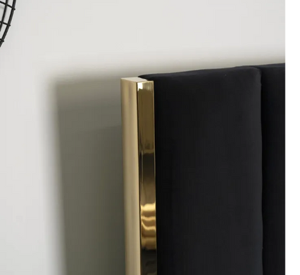 Кровать двуспальная бархатная MEBEL ELITE EMILIO Velvet 160x200 см Черный