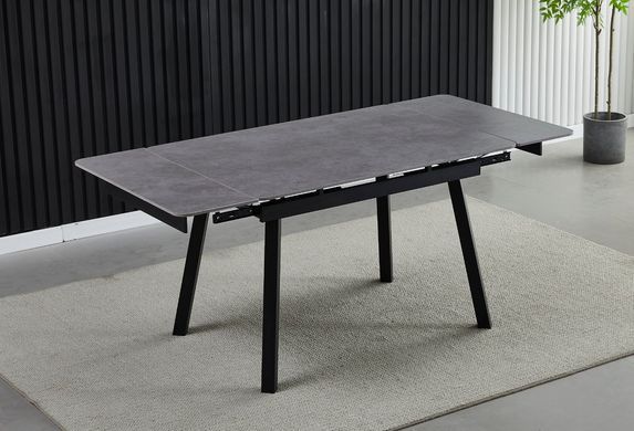 Стол INTARSIO MADRID CERAMIC 120(180)*85 grigio latte mattчерный каркас