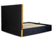 Кровать двуспальная бархатная MEBEL ELITE EMILIO Velvet 160x200 см Черный