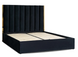 Кровать двуспальная бархатная MEBEL ELITE EMILIO Velvet 160x200 см Черный