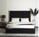 Кровать двуспальная бархатная MEBEL ELITE EMILIO Velvet 160x200 см Черный