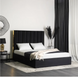 Кровать двуспальная бархатная MEBEL ELITE EMILIO Velvet 160x200 см Черный
