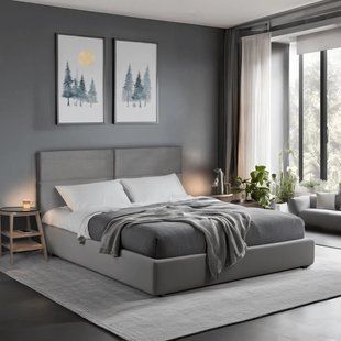 Ліжко MEBEL ELITE TULSA 160x200 см Сірий