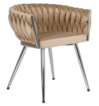 Стілець оксамитовий MEBEL ELITE SIENA Velvet бежевий / хром