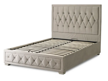 Кровать двуспальная бархатная MEBEL ELITE EVAN Velvet 140x200 см серый