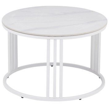Журнальный стол MEBEL ELITE KORIN Marmur 70*70 см Белый