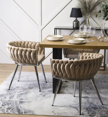 Стілець оксамитовий MEBEL ELITE SIENA Velvet бежевий / хром
