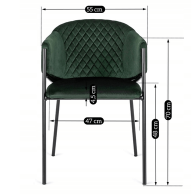 Кресло MEBEL ELITE INNES 2 Velvet Зеленый