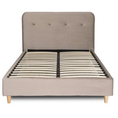 Кровать MEBEL ELITE DENNIS Welur 120x200 см Бежевый