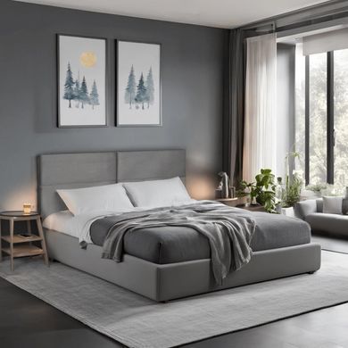 Ліжко MEBEL ELITE TULSA 160x200 см Сірий