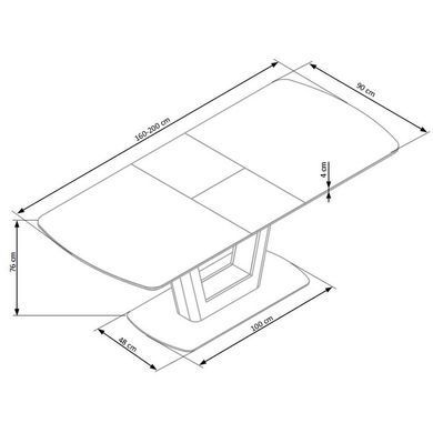 Стіл Bilotti Антрацит 160(200)х90 см HALMAR