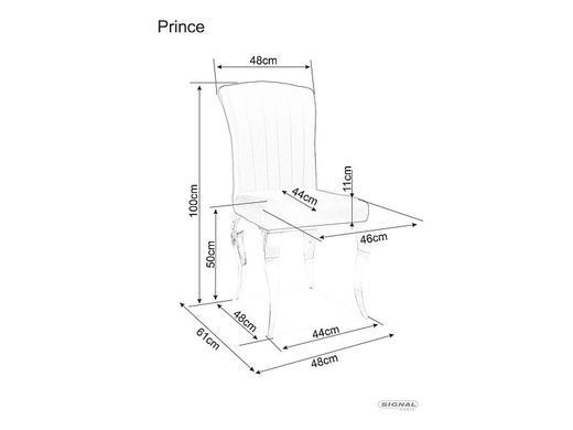 Стілець Prince Velvet Cірий SIGNAL