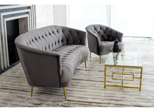 Крісло ЛУЧІЯ Вельвет Сірий