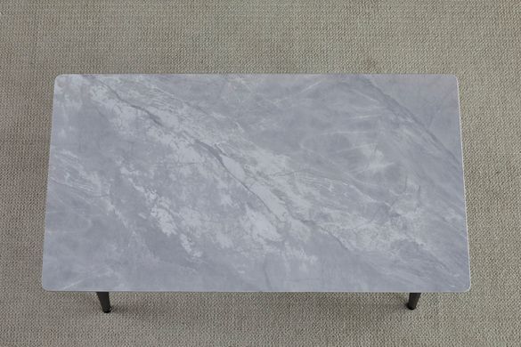 Стол INTARSIO SABA CERAMIC 130*70 серый глянец/черный каркас