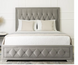 Кровать двуспальная бархатная MEBEL ELITE EVAN Velvet 140x200 см серый