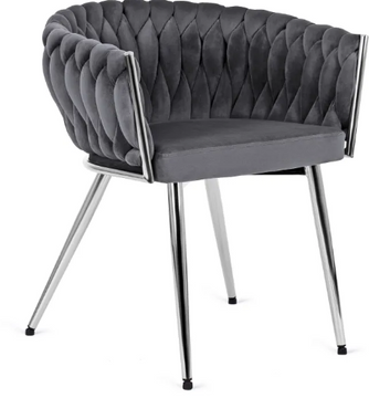 Стілець оксамитовий MEBEL ELITE SIENA Velvet сірий / хром