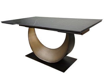 Стол AMELIA CERAMIC 160(240)*90 Черный мат/бронзовый