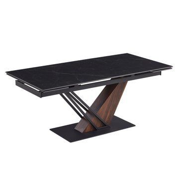 Раскладной обеденный стол MEBEL ELITE REX 180(240) *90 см Черный/Орех