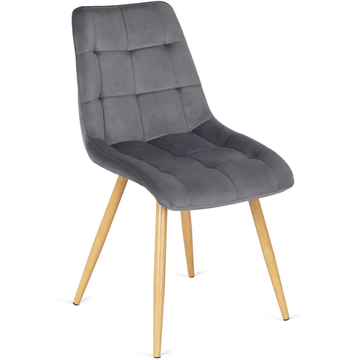 Стул бархатный MEBEL ELITE RODRI Velvet Серый / Натуральный